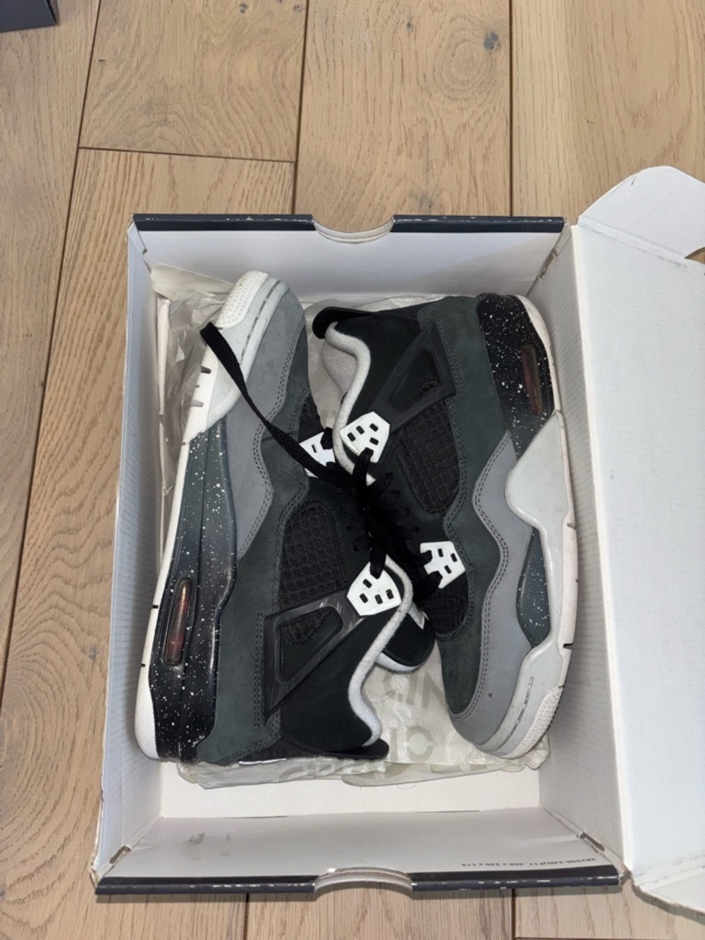 Jordan Kids' Retro 4 Sneakers - Black & Gray